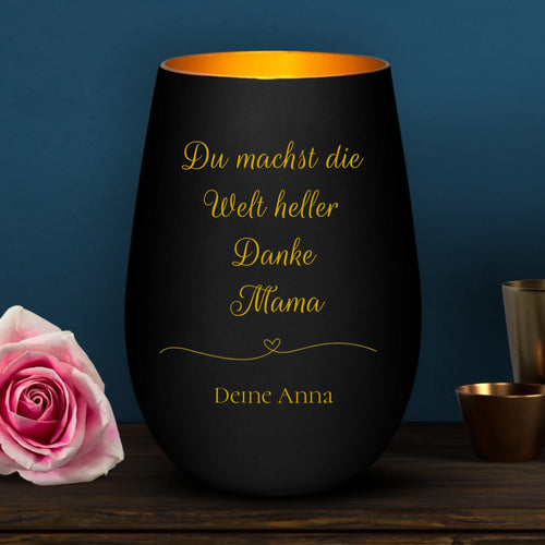 Glas schwarz,gold