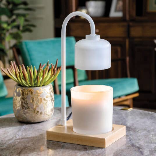 Kerzenwärmer CANDLE WARMERS® ARCHED Lampe für Duftkerzen white/wood