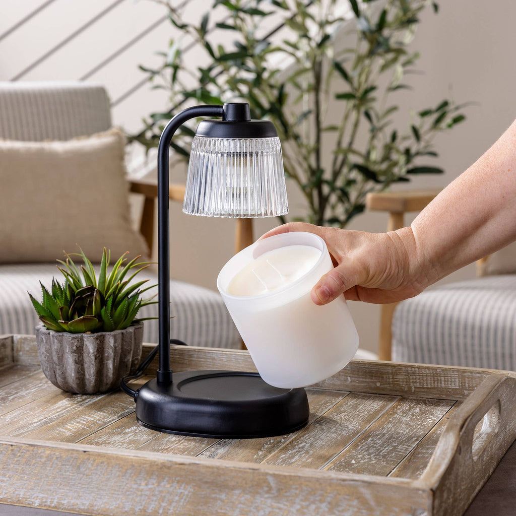 Kerzenwärmer CANDLE WARMERS® FLUTED GLAS Lampe für Duftkerzen black